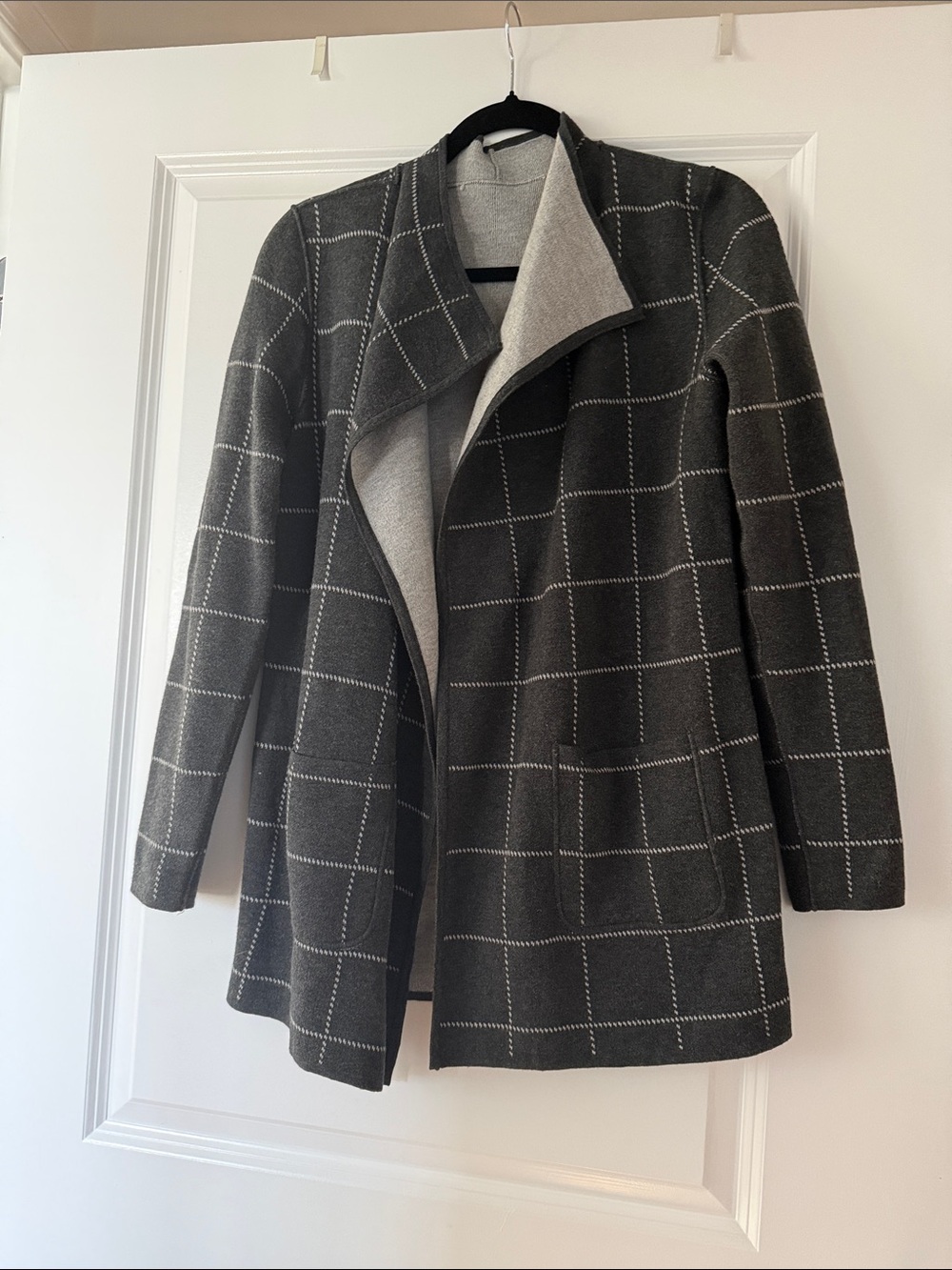 Ann Taylor Reversible Cardigan Gray